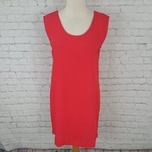 𝅺CYNTHIA ROWLEY Orangey-Red Shift Dress XS